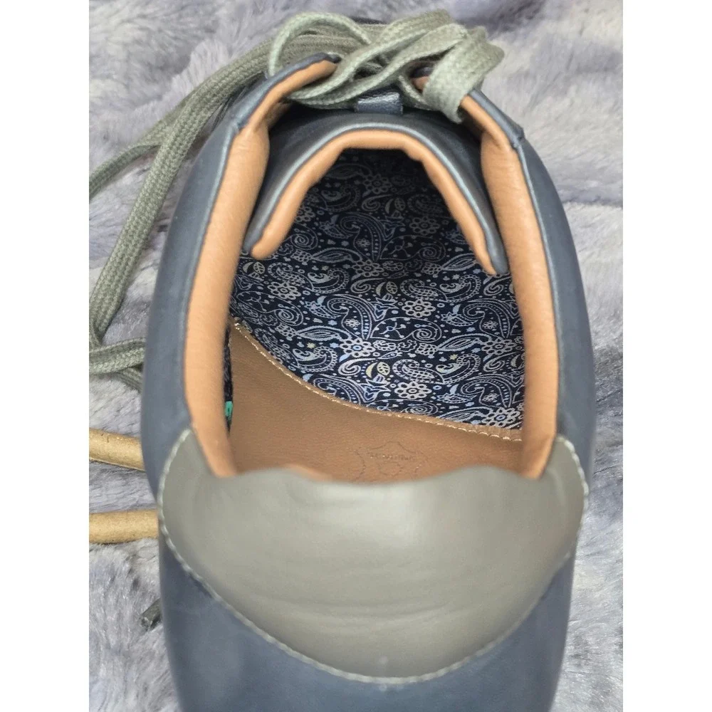 NWB‎ Thomas & Vine Fenway Wide Width Leather Sneakers Gray/Blue size 9.5